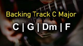 Rock Pop Backing Track C Major  C G Dm F  80 BPM  Guitar Backing Track [upl. by Bond]