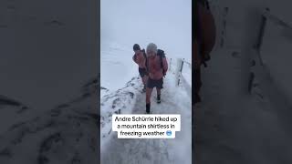 Andre Schürrle hiked up a mountain in belowfreezing temperatures 😳 via andreschurrleIG shorts [upl. by Petulia718]