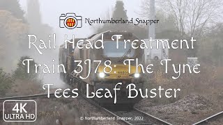 Rail Head Treatment Train 3J78  The Tyne Tees Leaf Buster [upl. by Anelac]