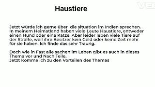 Deutsch B1 Sprechen Teil 3 Haustiere [upl. by Wehhtam]