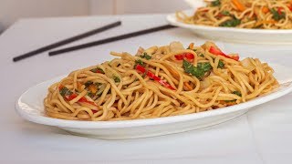 Chinese Lo Mein Recipe  Noodles with mixed Vegetables  Vegetarian [upl. by Bevan]