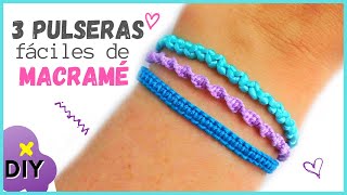 ✅ Como hacer Pulseras de Macramé Fáciles 💙 Curso de Bisutería 7 [upl. by Ferd]