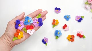 🌸Самые простые и Оригинальные🌸Как вязать маленькие ФИАЛКИ крючком🌸Цветы амигуруми🌸 [upl. by Chaiken237]