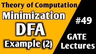 Minimization of DFA Example in HINDI  Minimization of DFA in TOC  Minimization of DFA Example [upl. by Stinson]