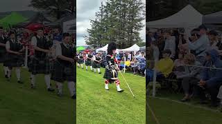 Mace spins from drummajor leading Kintore pipeband march at 2024 Dufftown highlandgames shorts [upl. by Key]