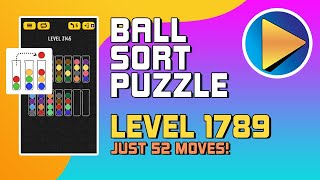 Ball Sort Puzzle Level 1789 Walkthrough 52 Moves [upl. by Yentiw97]