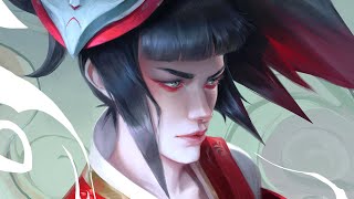 Painting Process  Blood Moon Akali [upl. by Egdamlat]