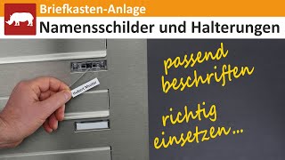 😎 🪧 Briefkasten Namensschilder erstellen und einsetzen [upl. by Greysun]