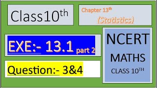 Class 10  Maths  Chapter 13  STATISTICS  Exercise 131  Q 34  NCERT [upl. by Cohette749]