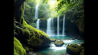 Tranquil Rainforest Waterfall A Serene Escape into Natures Beauty [upl. by Murat]