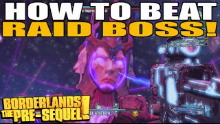 How To Beat Raid Boss Sentinel Athena Solo Borderlands PreSequel Tips [upl. by Eissen]