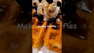 Trying Buttermilk Pancake Mix Waffle Recipe waffles recipe tastetest krusteaz blueberry [upl. by Aiselad]