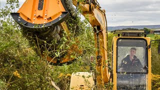 Mulching Gorse Bushes with a Femac Mulcher [upl. by Belac]