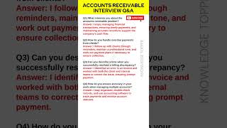 Accounts Receivables Interview Questions and Answer [upl. by Lleunamme]