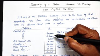 38 Fixed Capital Method  Insolvency of a Partner  Garner vs Murray Rule  Dissolution of a firm [upl. by Naruq]