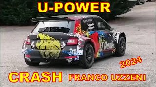 Franco Uzzeni Crash  Škoda Fabia R5 UPOWER 2024 [upl. by Yelrihs]