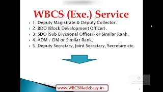 WBCS Exam Details of Posts And Designation of Various Group A And B Services [upl. by Ardnosac]