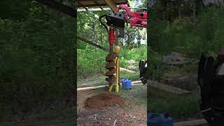 Installing Pole Barn Posts with the IronCraft Auger  TonysTractorAdventure [upl. by Nevetse]