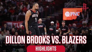 Dillon Brooks 28 points Highlights vs Portland Trail Blazers l Houston Rockets [upl. by Laflam286]