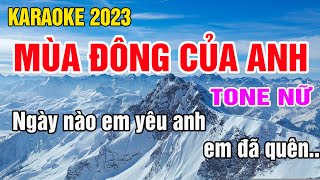 Mùa Đông Của Anh Karaoke Tone Nữ Nhạc Sống gia huy beat [upl. by Cirred61]