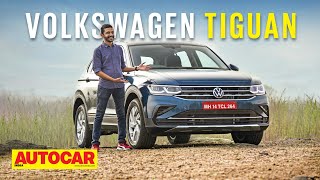 2021 Volkswagen Tiguan review  Premium VW SUV back as a 5 seater  First Drive  Autocar India [upl. by Akenn]