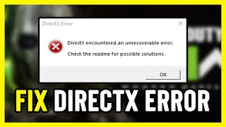 FIX DirectX Encountered An Unrecoverable Error  COD Warzone 2MW2 DIRECTX ERROR FIX [upl. by Yffat]