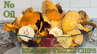 HOW TO MAKE HEALTHY VEGGIE CHIPS  NO OIL  CRISPY  CHYUMMY [upl. by Salena40]