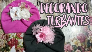 DIY Como decorar un turbante facil y rápidoflores ely [upl. by Ellienad]