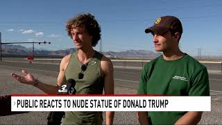 43 foot nude Trump statue assembled just outside of Las Vegas sparking conversation [upl. by Halfdan570]