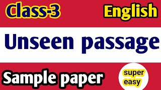 Unseen Passage solved practice setclass3 Sample paper English ps star classes [upl. by Etteniuq701]