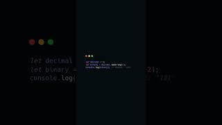 Decimal To Binary In Javascript javascript [upl. by Macegan44]