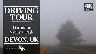 Scenic foggy drive in Devon from Ashburton to Tavistock  Dartmoor National Park  UK Slow TV [upl. by Htedirem]