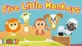 5 Little Monkeys 🙈 Songs for Kids amp Nursery Rhymes by YesKids [upl. by Nehcterg]