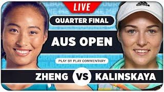 ZHENG vs KALINSKAYA • Australian Open 2024 QF • LIVE Tennis PlaybyPlay Stream [upl. by Nodnarbal]