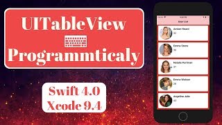 How to create UITableView programmatically in Swift 40 Xcode 94 [upl. by Sucramraj]