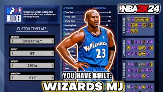 BEST WIZARDS MICHAEL JORDAN BUILD IN NBA 2K24 [upl. by Rednasela527]