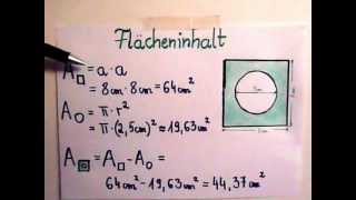 Flächeninhalt Kreis und Quadrat  Anwendungsaufgabe [upl. by Romona]