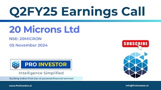 20 Microns Ltd  Q2FY25  Earnings Conference Call  earningcall concall 20microns [upl. by Rovaert]