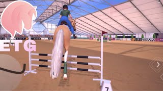 Competing in the intermediate tier tier 3 with the new thoroughbred Equestrian the game ETG E20 [upl. by Whitebook265]