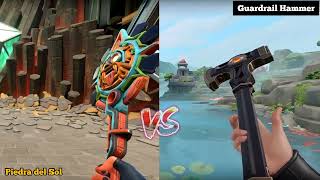 Piedra del Sol Vs Guardian Hammer valorant Battlepass Knife [upl. by Lem]