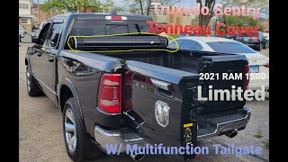 Truxedo Sentry Tonneau cover 2021 RAM 1500 Limited W Multifunction tailgate [upl. by Ulla]