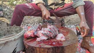 Amazing fish cutting big fish cutting katlabocha in Hyderabad cutting master [upl. by Nolrak974]