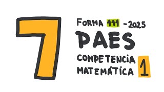 Pregunta 7  PAES Competencia Matemática M1 2024  Admisión 2025 [upl. by Philips522]