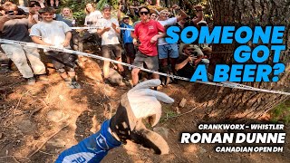 GoPro Big CRASH But Does Someone Got A Beer Ronan Dunne crashes at Rockshox Canadian Open DH Run [upl. by Marguerite]