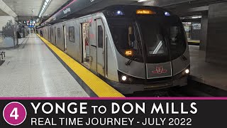 🚇 Toronto Transit Commission  Real Time Journey  Line 4  Yonge to Don Mills [upl. by Twelve]