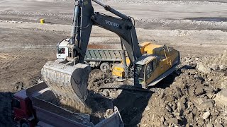 Volvo EC700C Excavator Loading Trucks [upl. by Iznyl]