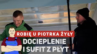 Docieplenie stropu wełną i sufit z płyt  robię 🏠 Piotra Żyły [upl. by Kissee]