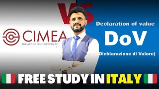 CIMEA or DOV for Free Study in Italy Which Option is Right for You  Crown Immigration [upl. by Berkie546]