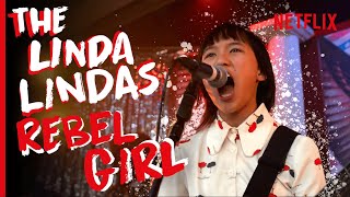 The Linda Lindas Perform REBEL GIRL Official Video  Moxie [upl. by Kcirevam576]