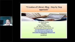 DELNET Webinar on How to Make Blog for Your Library  Learn Step by Step by Dr Rajesh Sharma [upl. by Hendrika]